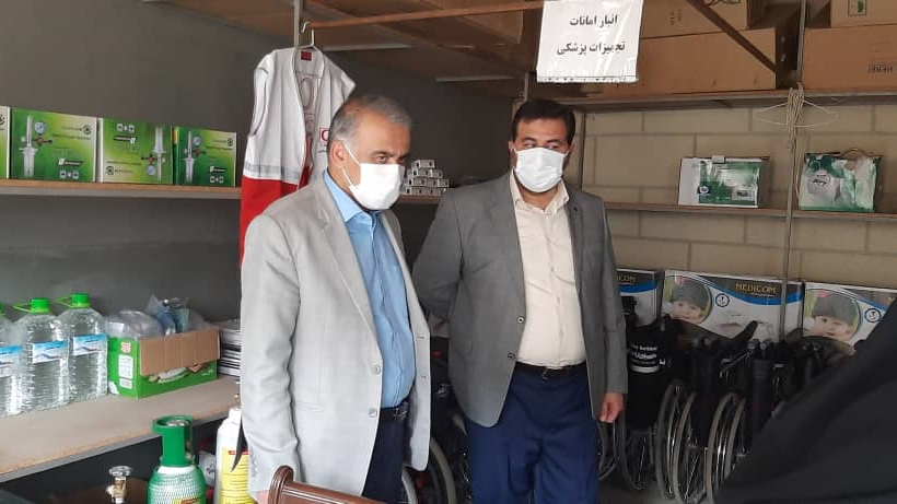 بازدید معاون سازمان داوطلبان از بانک امانات تجهیزات پزشکی هلال احمر همدان